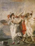 Giambattista Tiepolo Pulcinella in Love oil painting reproduction
